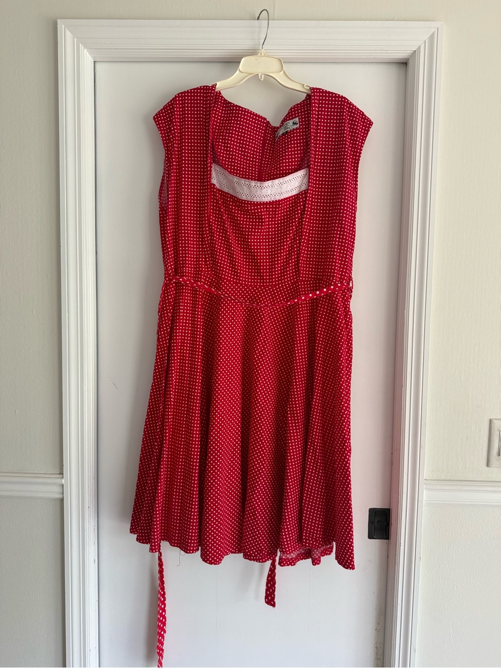 Red Polka Dot Dress - Classic Cap Sleeve